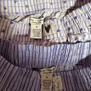 Purple and White Pajama shorts